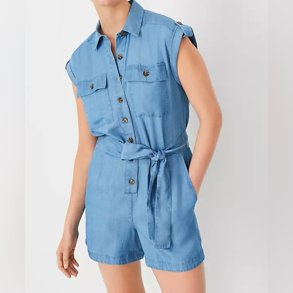 Sleeveless Blue Denim Romper